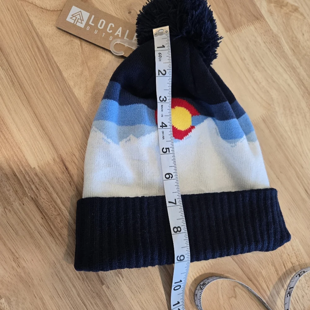Colorado State Flag knitted‎ beanie Pom new with tags